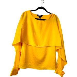 DKNY yellow blouse NWT style #W3124TTS size XL.